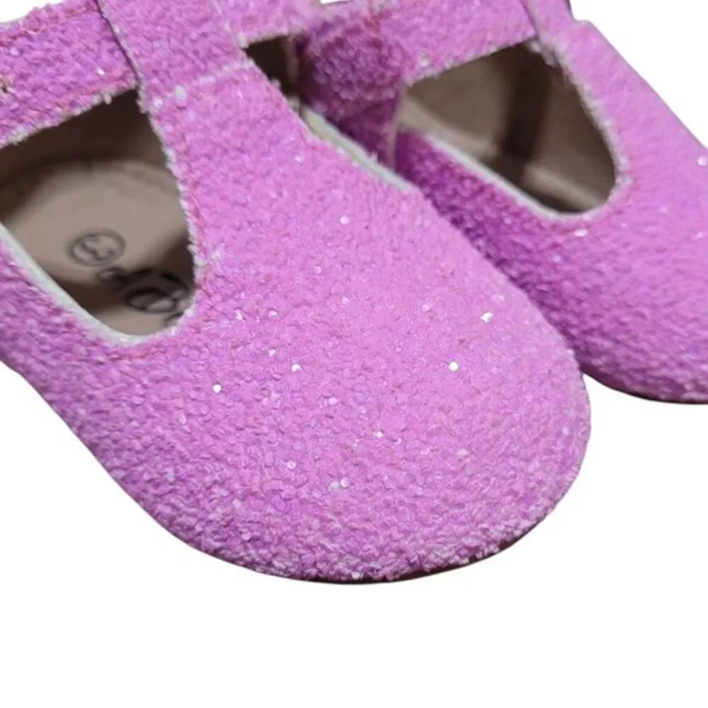 A Bear Co Toddler Size 3 Purple Glitter T-Strap Flats‎ Girl's